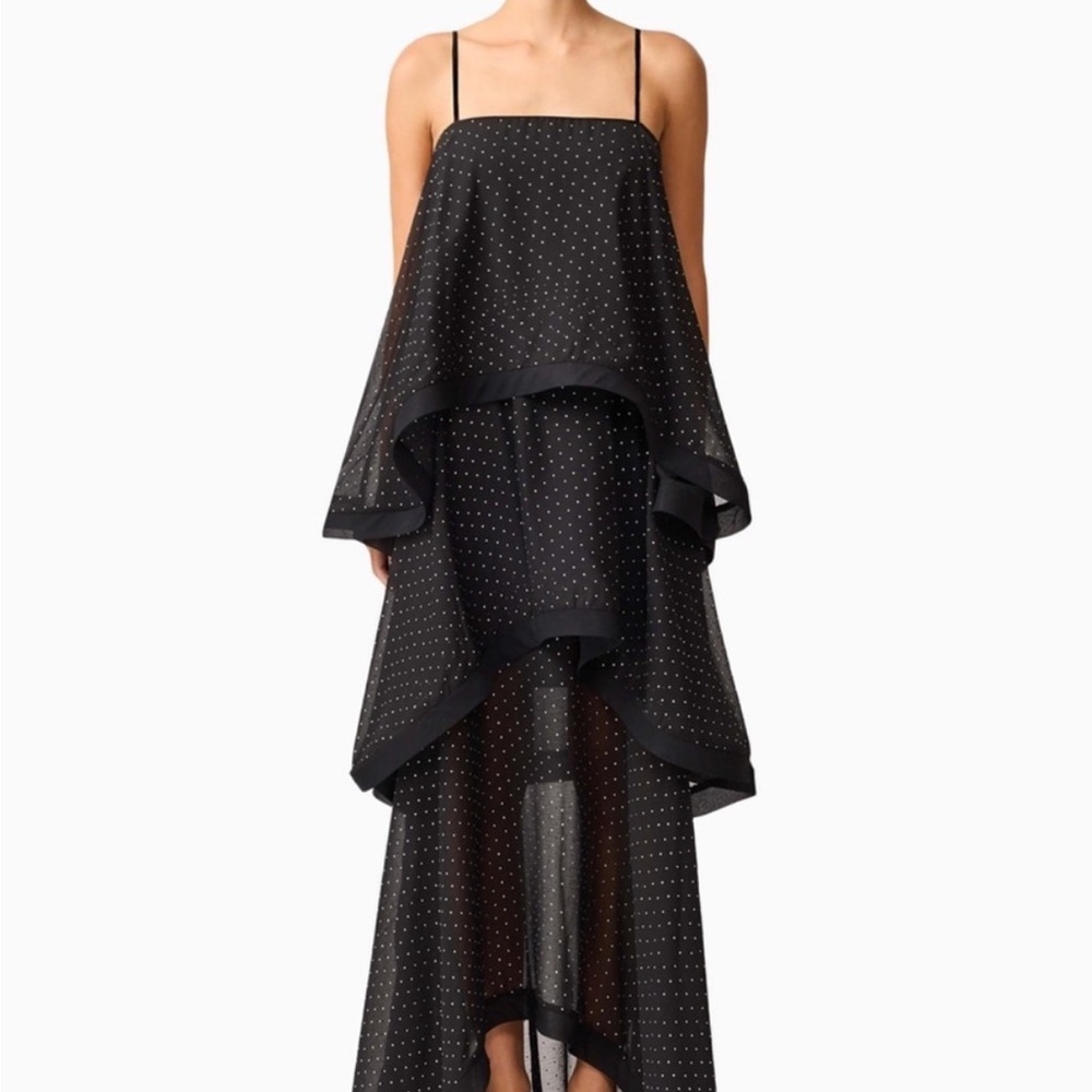 ELLIATT Moss Tiered Embellished Gown in black